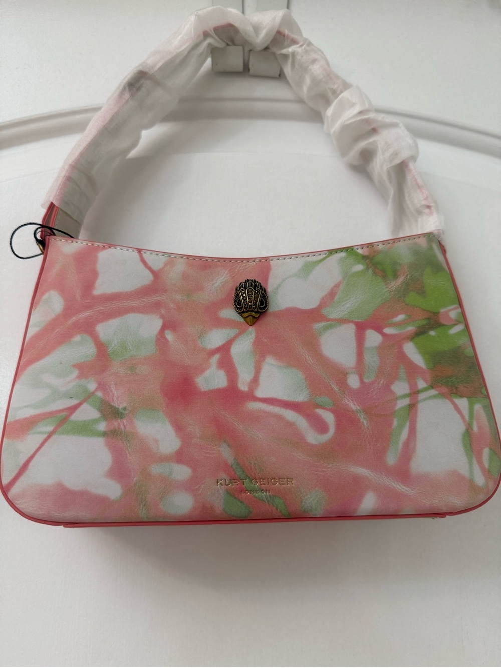 Kurt Geiger London "The Bond" All-Leather Tie-Dye Shoulder Bag. NWT. Full Set. - Picture 7 of 17